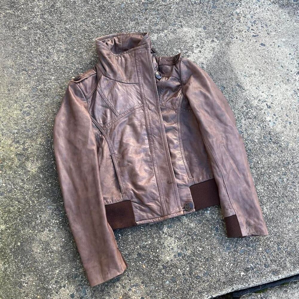 Kenneth Cole Old Money Y2K Faux Leather Racing Jacket